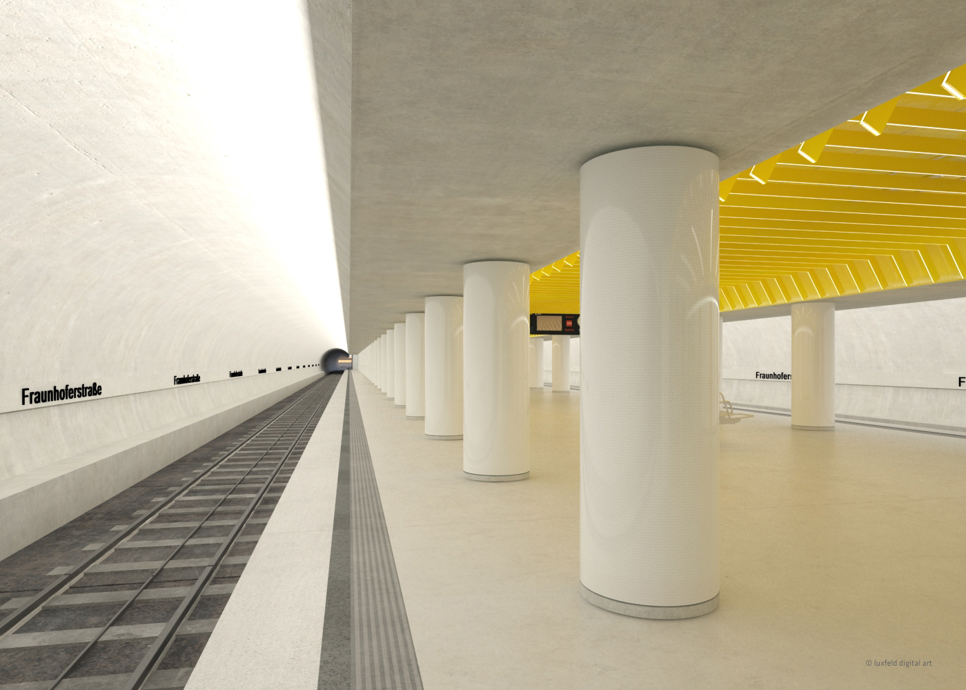 Gestaltungskonzept U-Bahnhof Fraunhoferstrasse in München