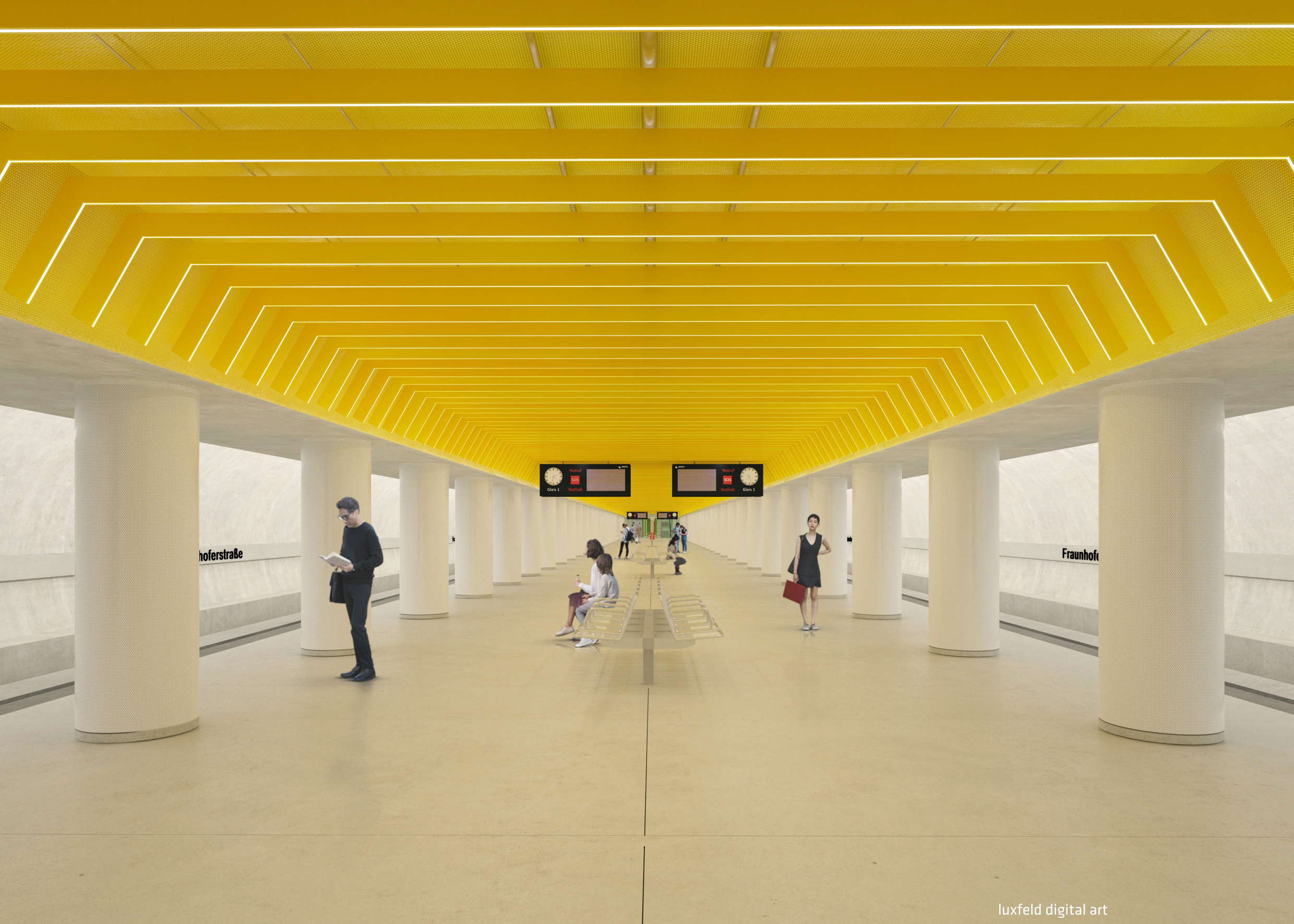 Gestaltungskonzept U-Bahnhof Fraunhoferstrasse in München